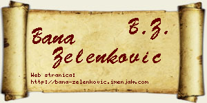 Bana Zelenković vizit kartica
